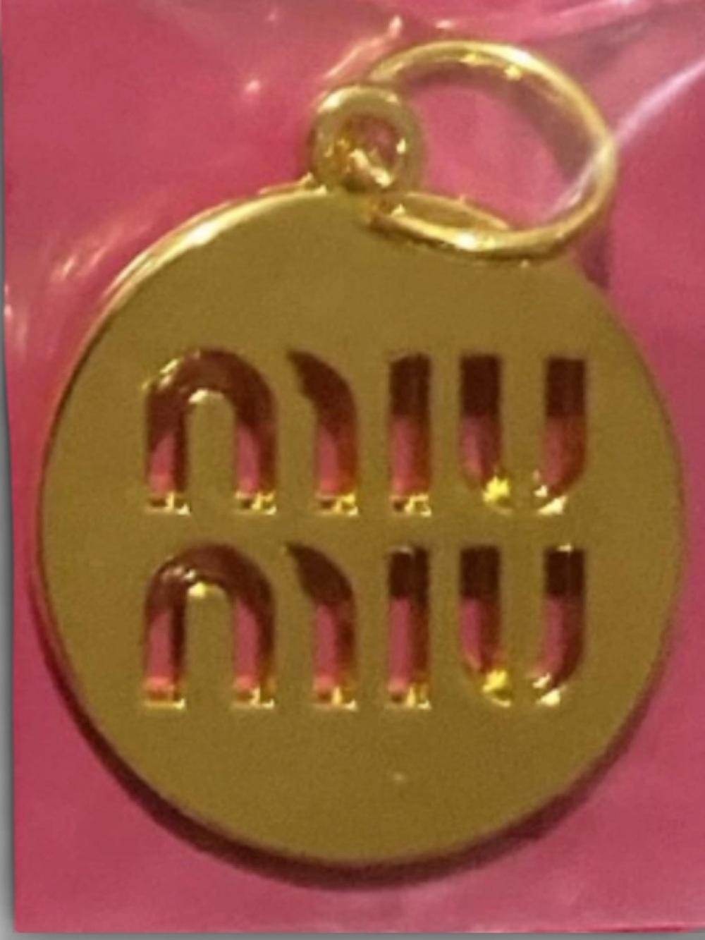 Miu miu Gold RoundCharm —free chain